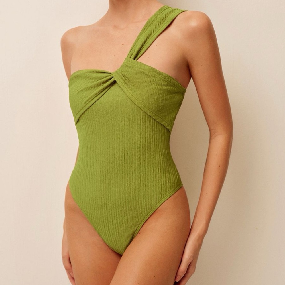 Green One-Shoulder One Piece